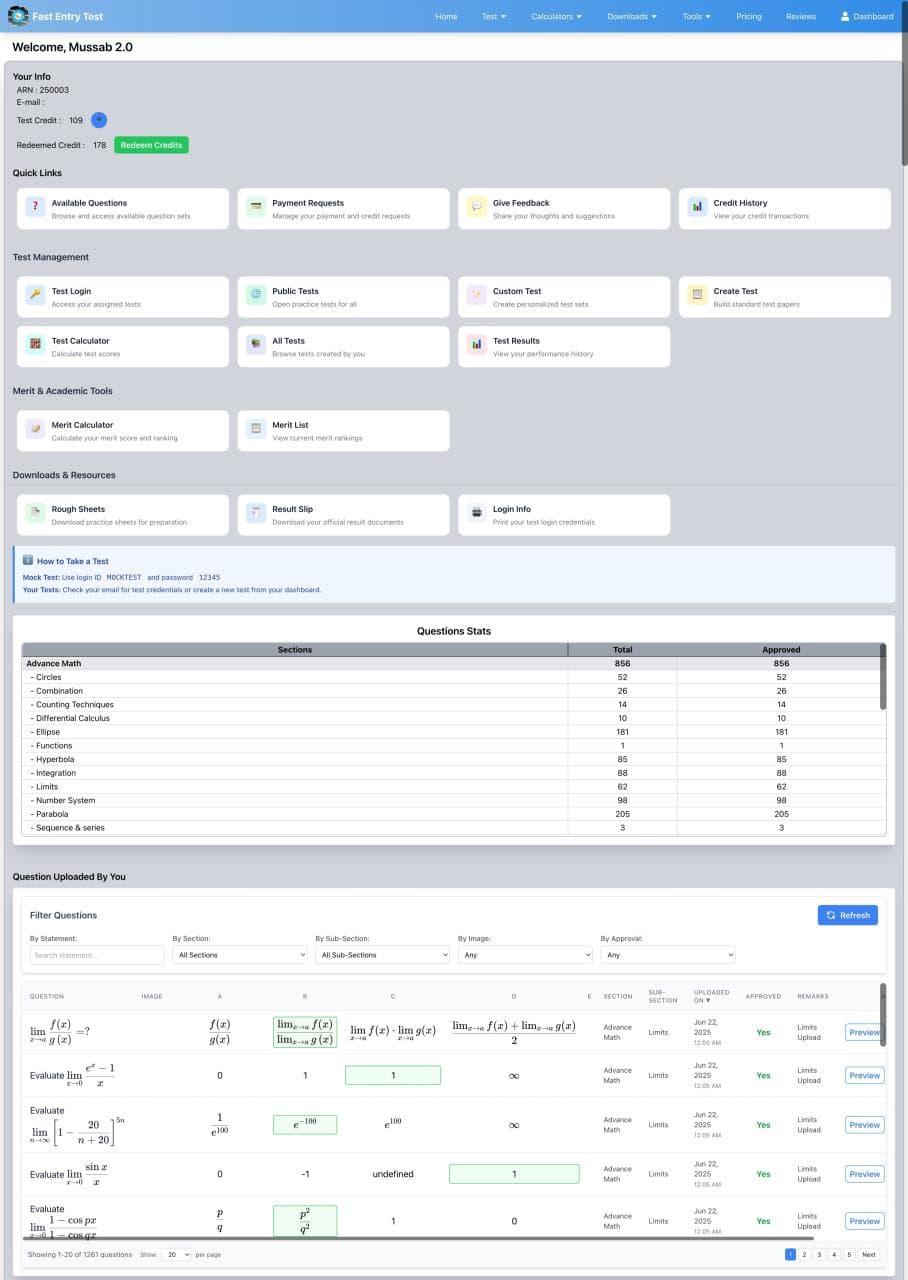 Fast Entry Test — Academic Testing Platform screenshot 2