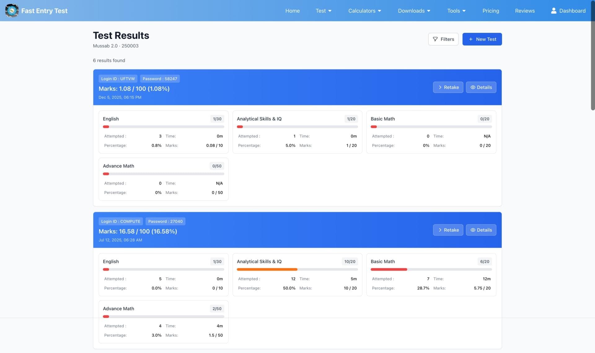 Fast Entry Test — Academic Testing Platform screenshot 6