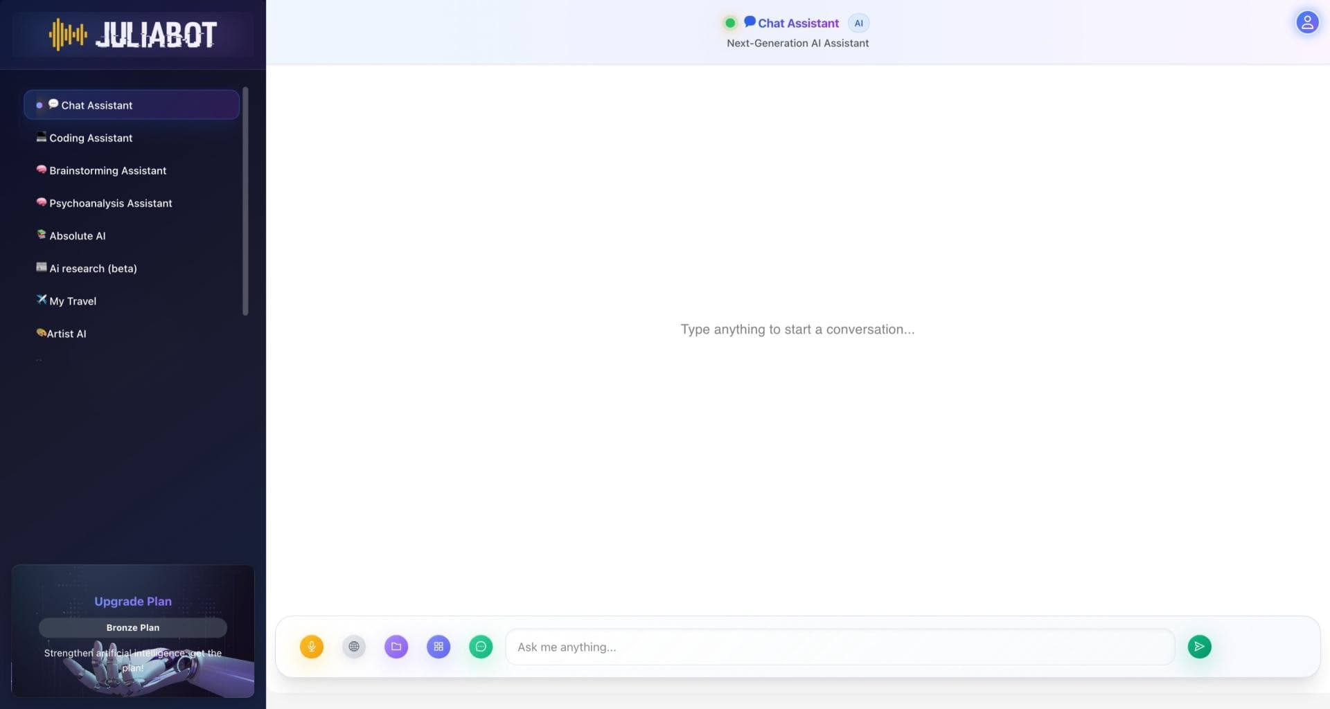 JuliaBot — Multi-Domain AI Assistant screenshot
